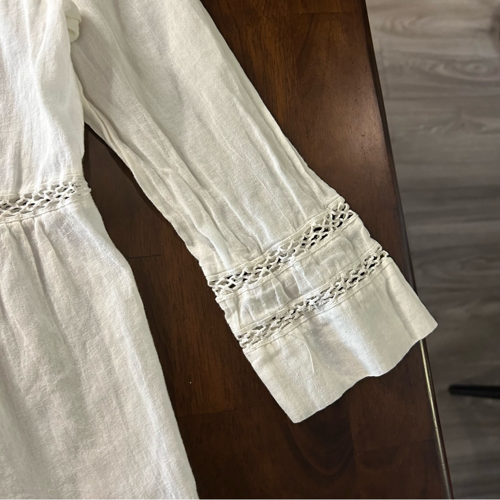 Rebecca Taylor white pintuck lace detailed shirt size 4 - Picture 6 of 15